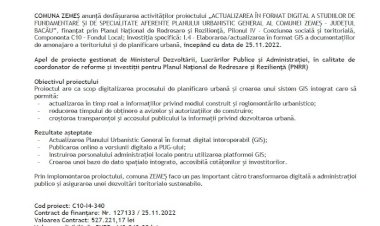 Comunicat de presa UAT Comuna Zemes
