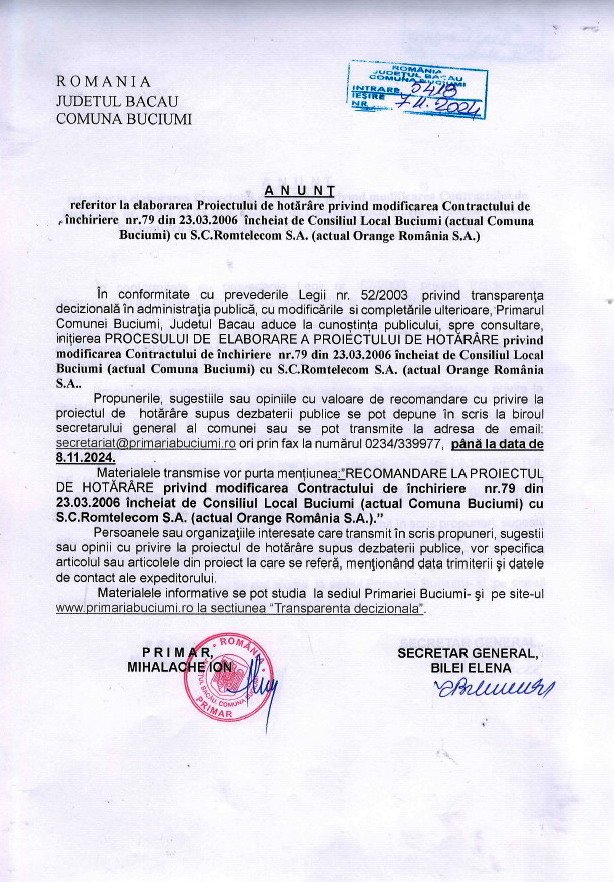 ANUNT UAT Comuna Buciumi